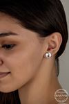 Crystal Kadın 10 Mm Çivili Gümüş Küpe