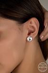 Crystal Kadın Çivili Gümüş 12 Mm Küpe